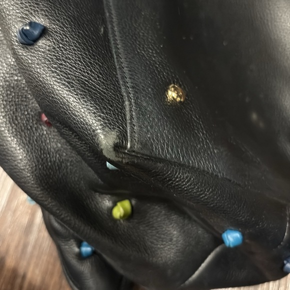 Tehra B polka dot Black Leather Handbag - Picture 9 of 9